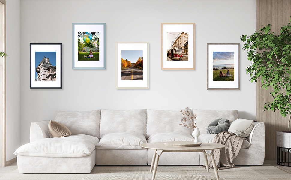 Baoee Oak A4 Frames, Picture Frames Set of 2, Display Photo 6x8 with