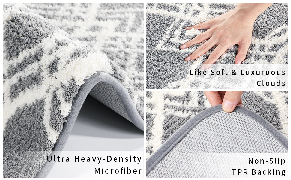 Yimobra Luxury Fluffy Bathroom Rugs, Super Elastic Soft