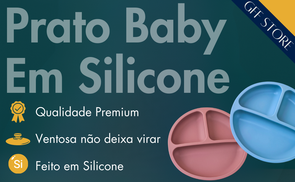 Prato Para Bebê; Prato Baby; Prato com Ventosas; Prato Gruda na Mesa
