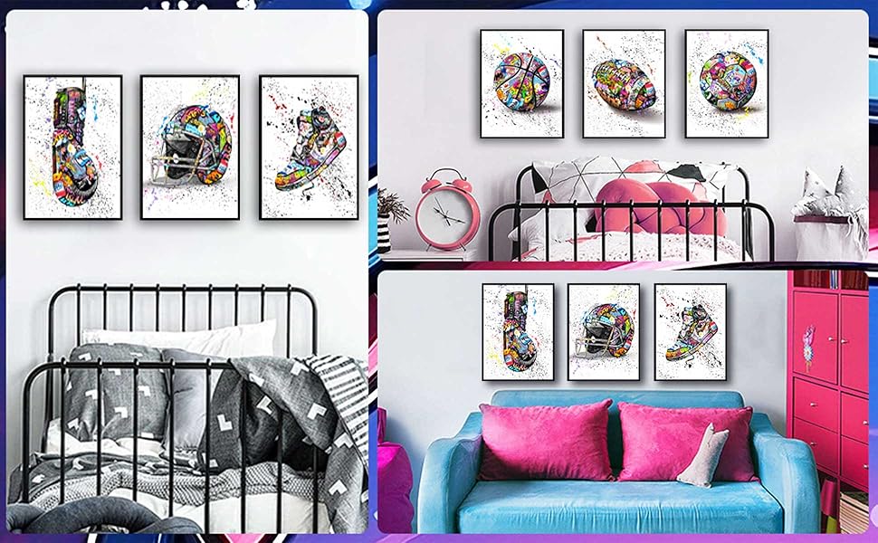  6Pcs Graffiti Wall Art 
