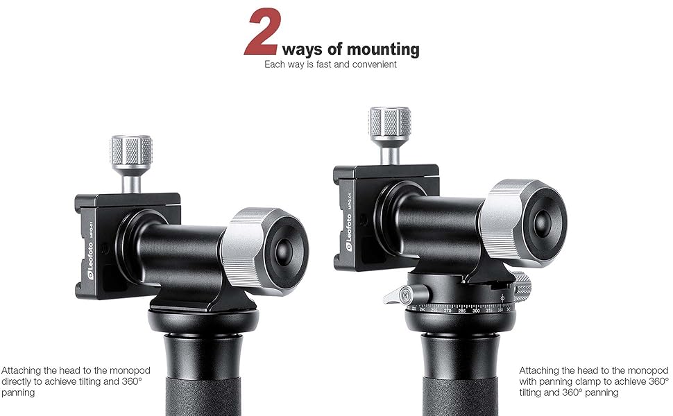 Leofoto MPG-01 モノポッドヘッド LEOFOTO MPG-01 Side Saddle Speed/Sports Monopod Tilt Head