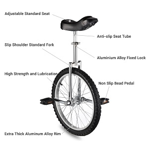 20" Inch Wheel Unicycle with Leakproof Butyl Tire Wheel