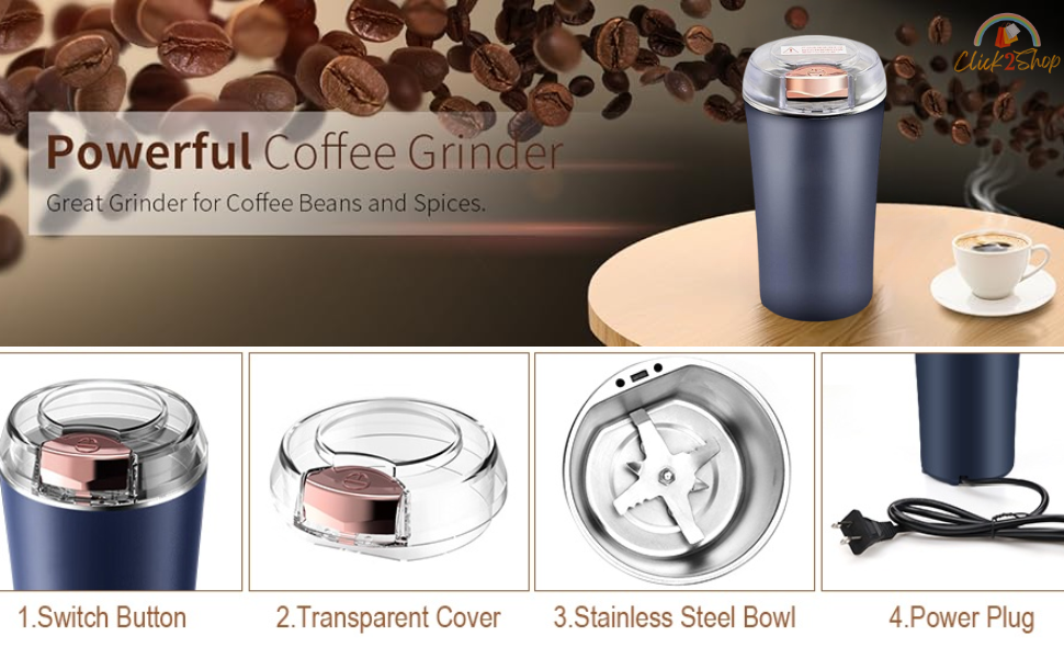 Portable Electric Coffee Grinder - Stainless Steel Grinder