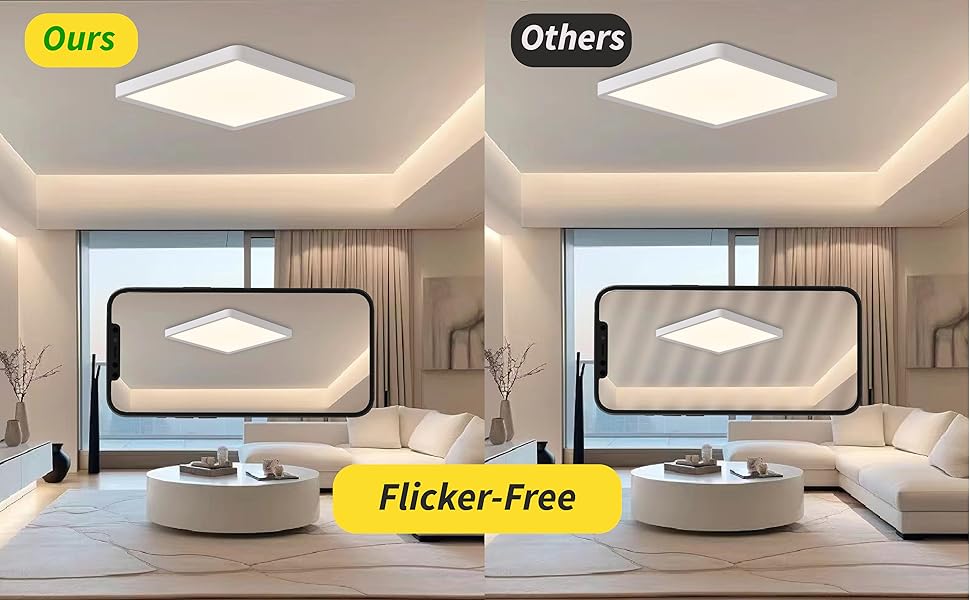 Square Led Flush Mount Ceiling Light,16 Inch 40w 3820lm led