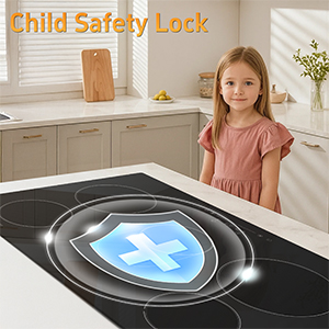 electric cooktop with safety lock