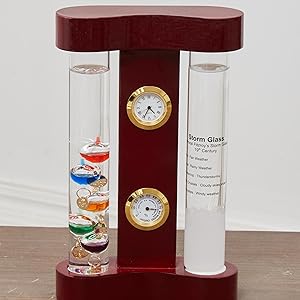 Amazon.com: Analog Weather Station with Glass Galileo Thermometer