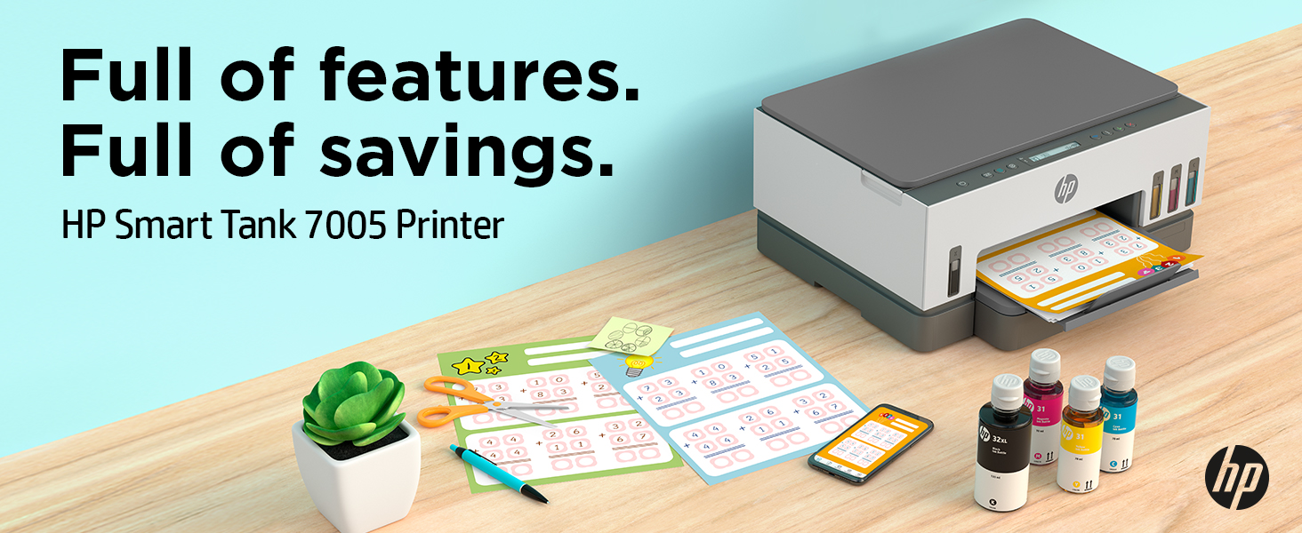 HP 28B54A Smart Tank 7005 Wireless AllinOne, Cartridge Free Ink Tank Printer, up to 3 Years of