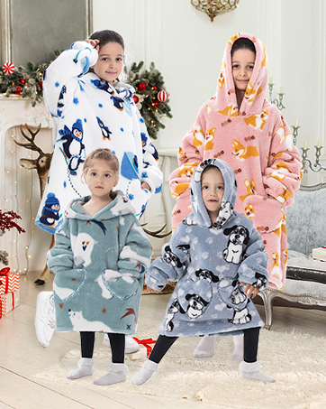 Oversized Wearable Blanket Hoodie Kids