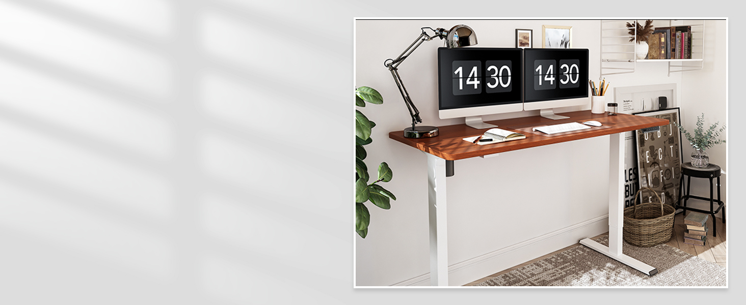 Mahogany height adjustable desk