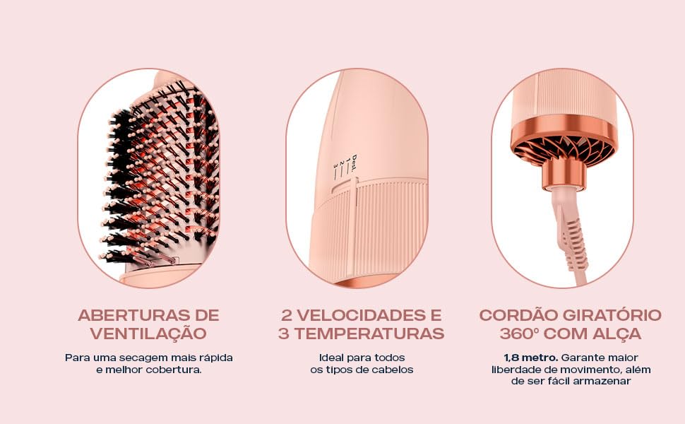 Escova Secadora Britânia Bivolt 1300W 4 em 1 Infrared BES36 Viih Tube