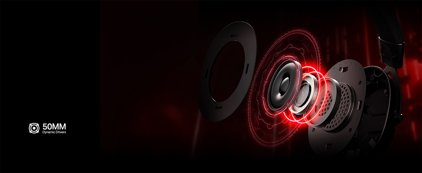 With powerful 50mm drivers, OXS Storm G2 delivers well-balanced audio with extreme clarity.