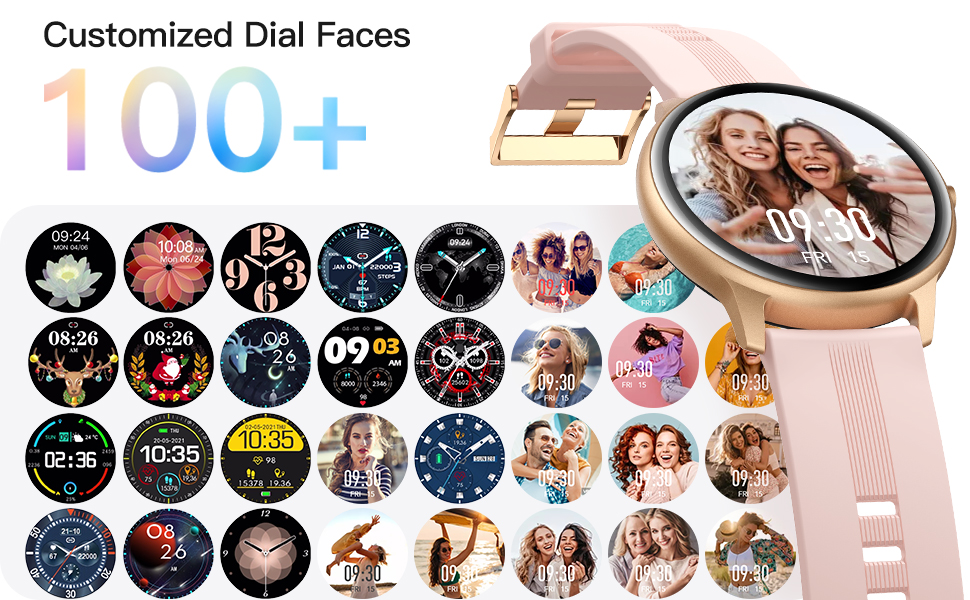 AGPTEK Smart Watches for Women, 5ATM Waterproof Swimming Smartwatch for iPhone