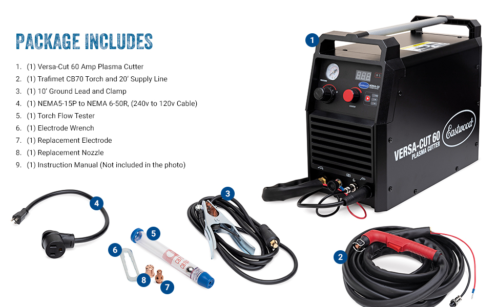 Eastwood VersaCut 60 Amp Plasma Cutter Professional Grade Sheet
