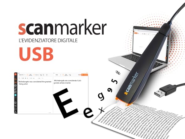 Scanmarker Penna Scanner Digitale - Lettore OCR Per Testo, Versione USB (Mac E Windows)