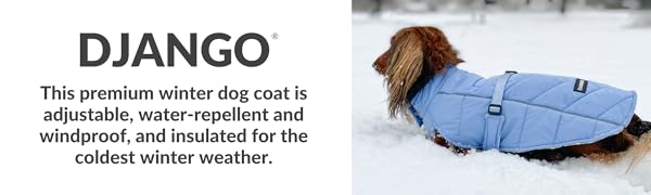 DJANGO Whistler Winter Dog Coat - Premium insulated winter jacket for dogs and puffer dog coat