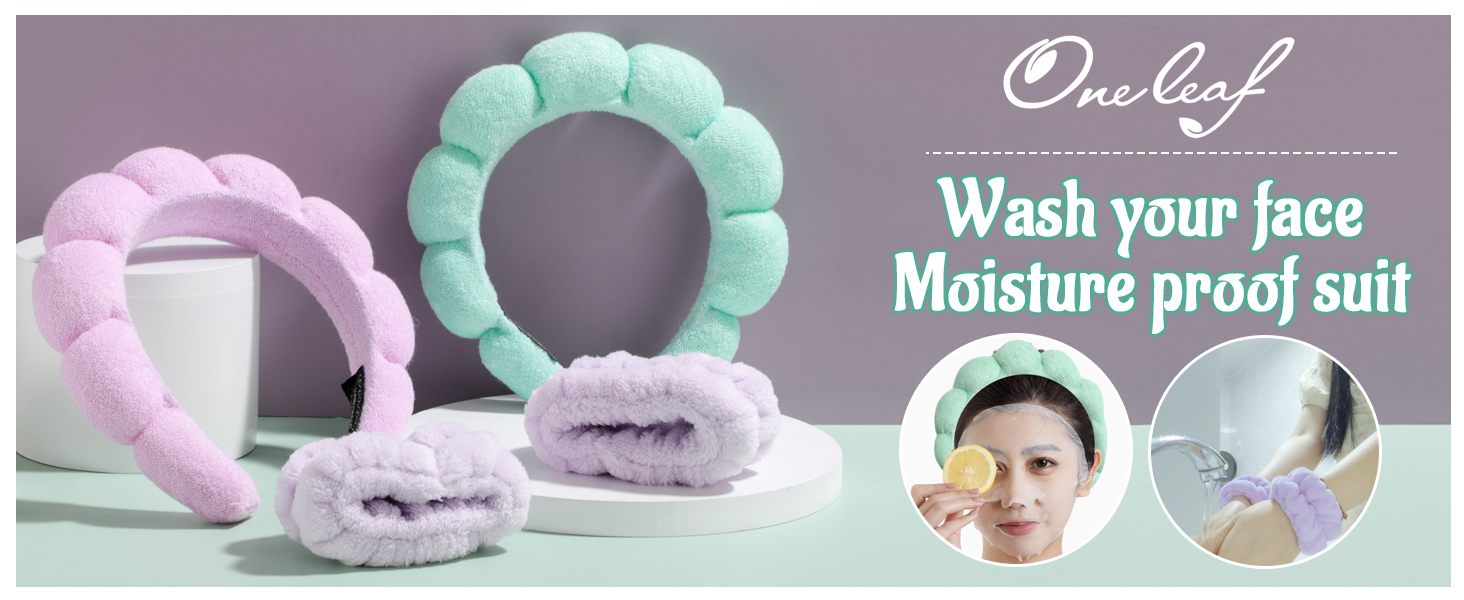 oneleaf Spa Facial Headband Women Sponge Makeup Headband
