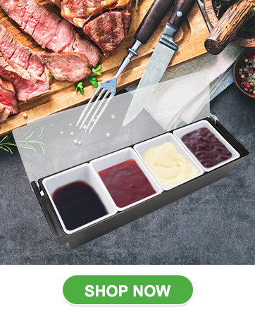 4-Compartment Serving Tray and Dispenser Containers with Hinged Lid