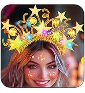DRESBE Light Up Star Headband Gold LED Stars Crown Headbands