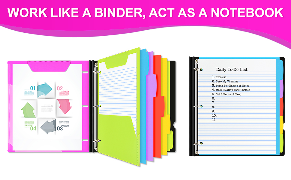 INFUN Allinone Telescoping Binder Notebook, Refillable 3