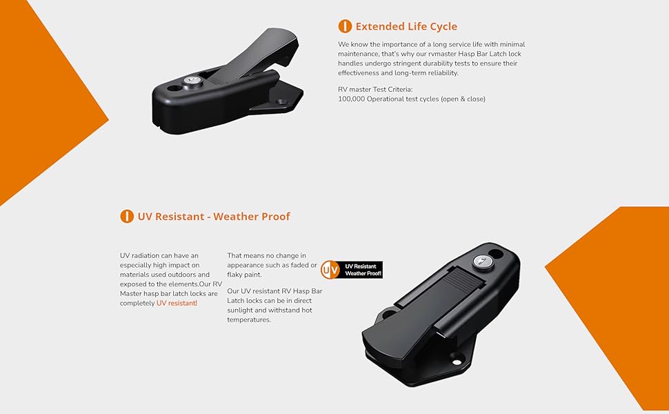 RV Master RV/Cargo Trailer Ramp Door Hasp Bar Latch Lock