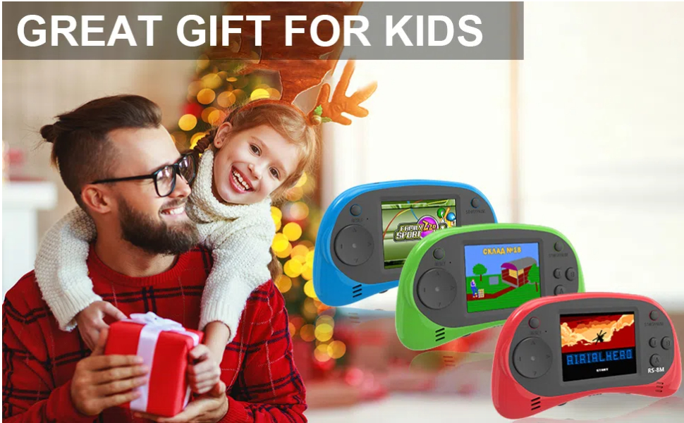 A Red Retro Classic Games Children's新品 Amazon.com: Kids Handheld Games 16 Bit Retro Video Games