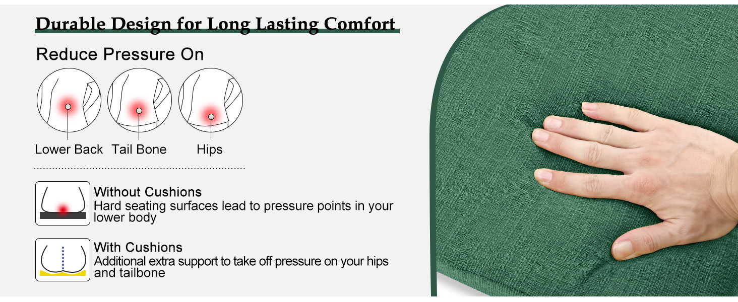 Wellsin Chair Cushions for Dining Chairs 4 Pack Kitchen