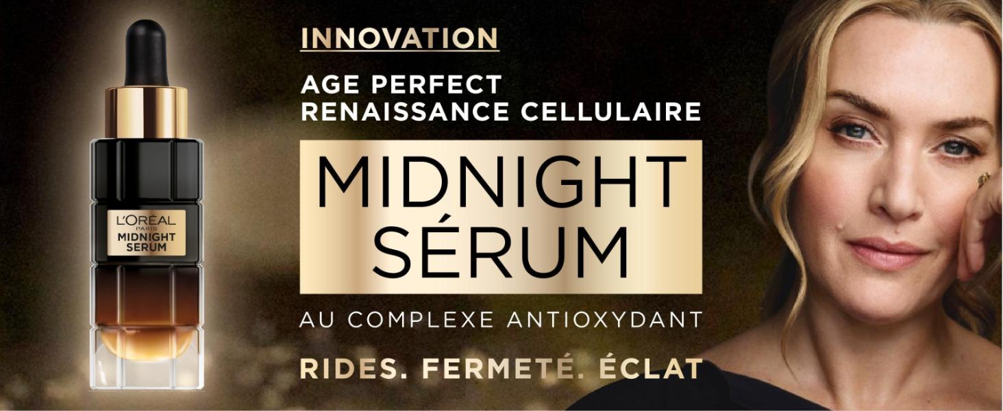 L'Oréal Paris Midnight Sérum Visage AntiÂge Soin AntiRides, Éclat