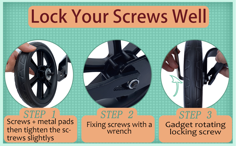 MUTOGLAVA Adjustable String Trimmer Support Wheel Attachment, 6inch Wheels Auxiliary