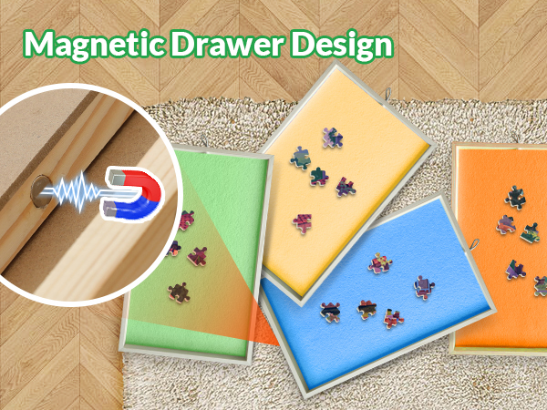 Puzzle Table with Drawers