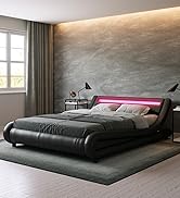 SCAPE ダブルエー　上下セットLサイズ Amazon.com: ZTOZZ Alvi Wave Like LED Bed Frame King Size