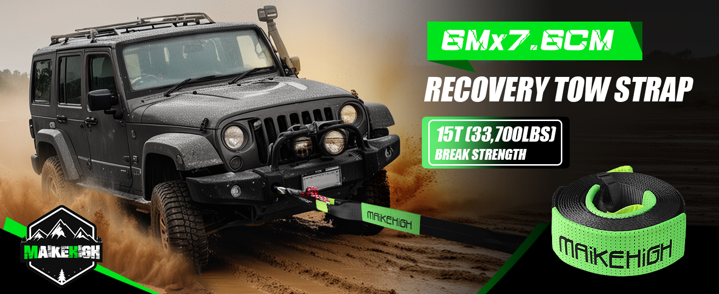 MAIKEHIGH recovery towing rope heavy duty 15t 