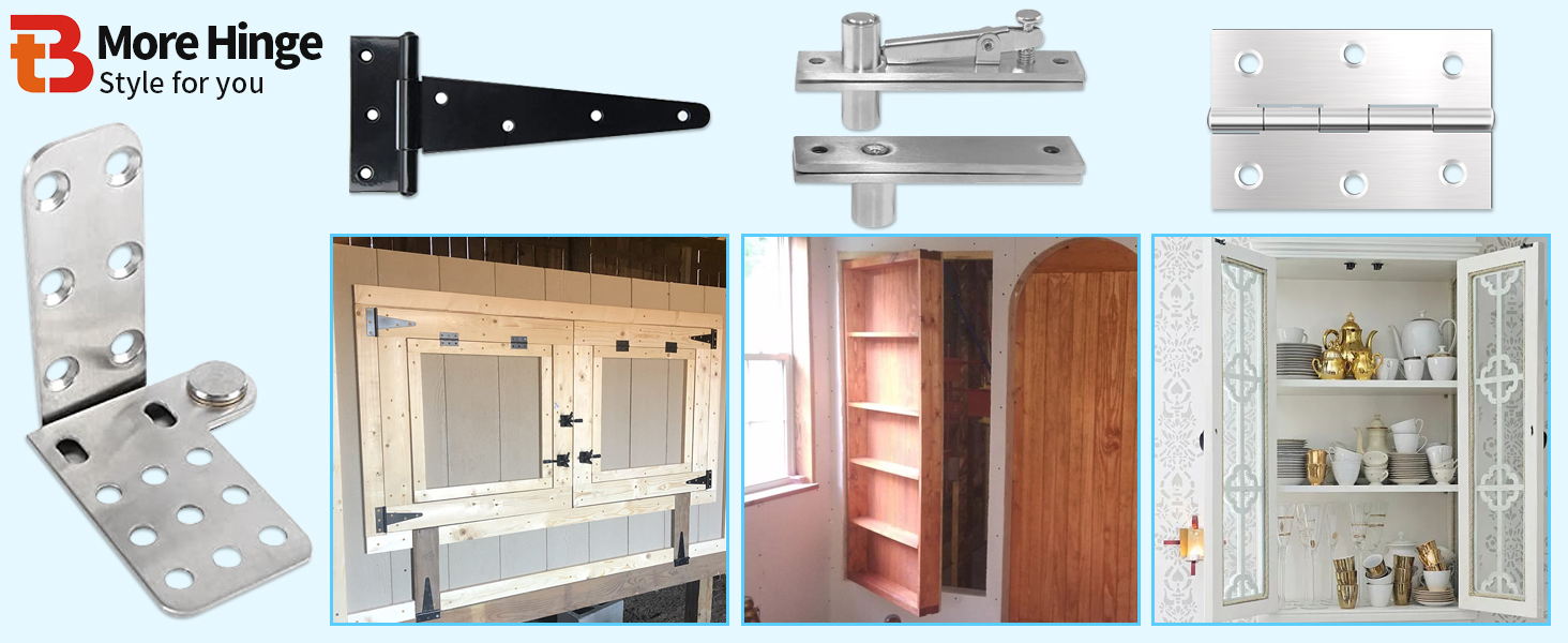 TamBee Door Pivot Hinges 180 Degree Heavy Duty Hinges for Wood Doors