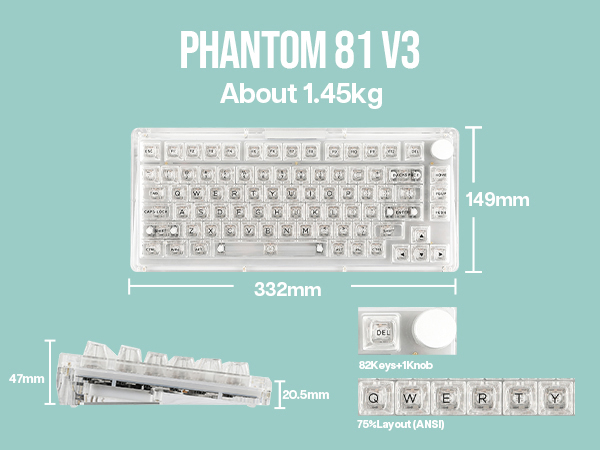 Amazon.com: KiiBoom Phantom 81 75% Transparent Mechanical