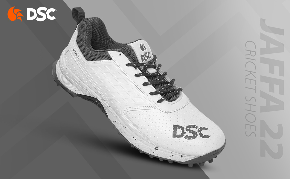 DSC Jaffa 22 Cricket Shoes for Mens, Size UK 7, Color White Grey