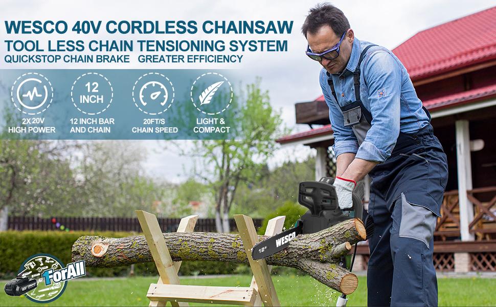 Cordless Chainsaw WESCO 40V 12Inch Challenge the lowest price of Japan