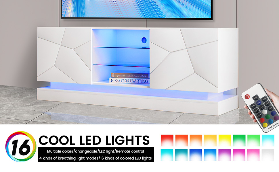 BAMACAR LED TV Stand for 70 65 60 Inch TV, Modern