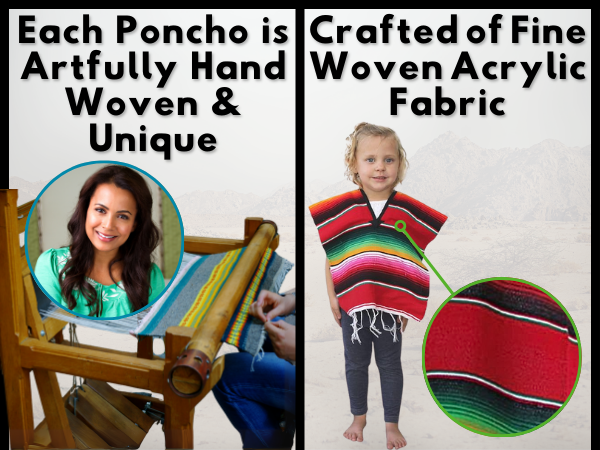 Amazon.com: Del Mex Youth Kids Child Mexican Serape Poncho