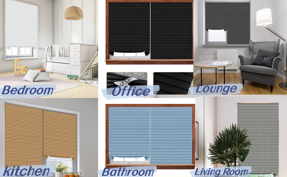 Maritown Temporary Blackout Blinds for Window, Self