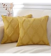 decorUhome Decorative Throw Pillow Covers 18x18 Set of 2, Soft Plush Faux Fur Wool Pillow Covers ...