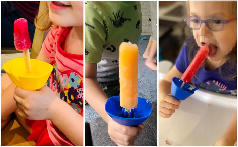 Drip Free Popsicle Holder,Set of 4 Reusable Popcical Holder