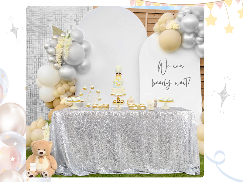 Silver Sequin Tablecloth