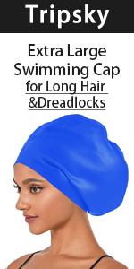 Extra Large Swim Cap for Women Men for Long Hair, Thick Curly Hair & Dreadlocks