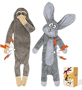 HGB No Stuffing Dog Toys for Aggressive Chewers, Squeaky Crinkle Plush Dog Toys to Keep Them Busy...