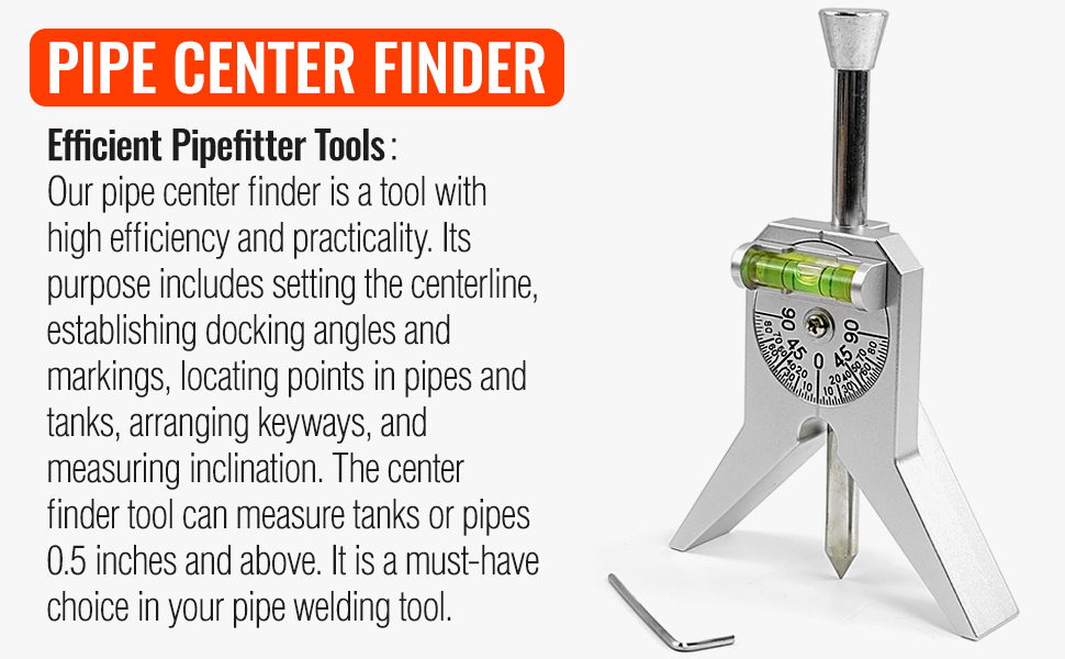 Upgraded Pipe Center Finder, Pipefitter Tool with Centering Head, Pipe ...