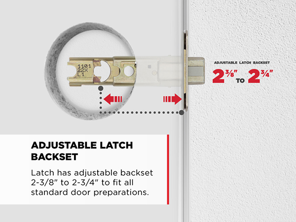 Kwikset Henley Adjustable latch backset 2 3/8 to 2 3/4