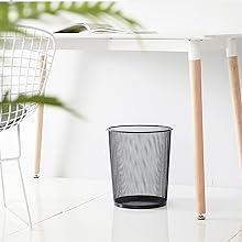 Circular Mesh Wastebasket Trash Can