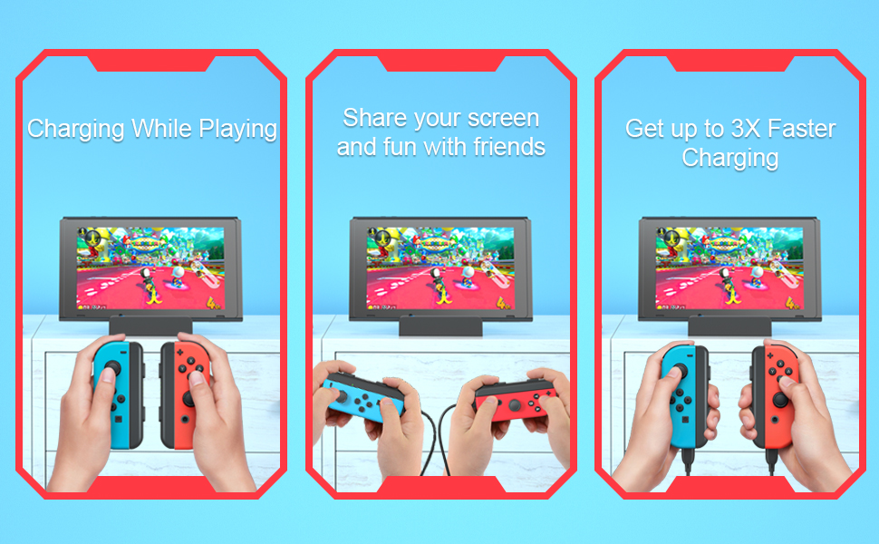 Charging Grip, 3.7V 1200mAh Switch Battery Pack Compatible