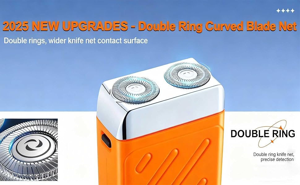 Portable Rotary Dual Ring Electric Shaver