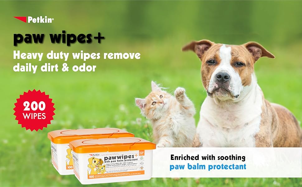 Petkin - Paw Wipes 100 ct (Tub) - 2 Pack
