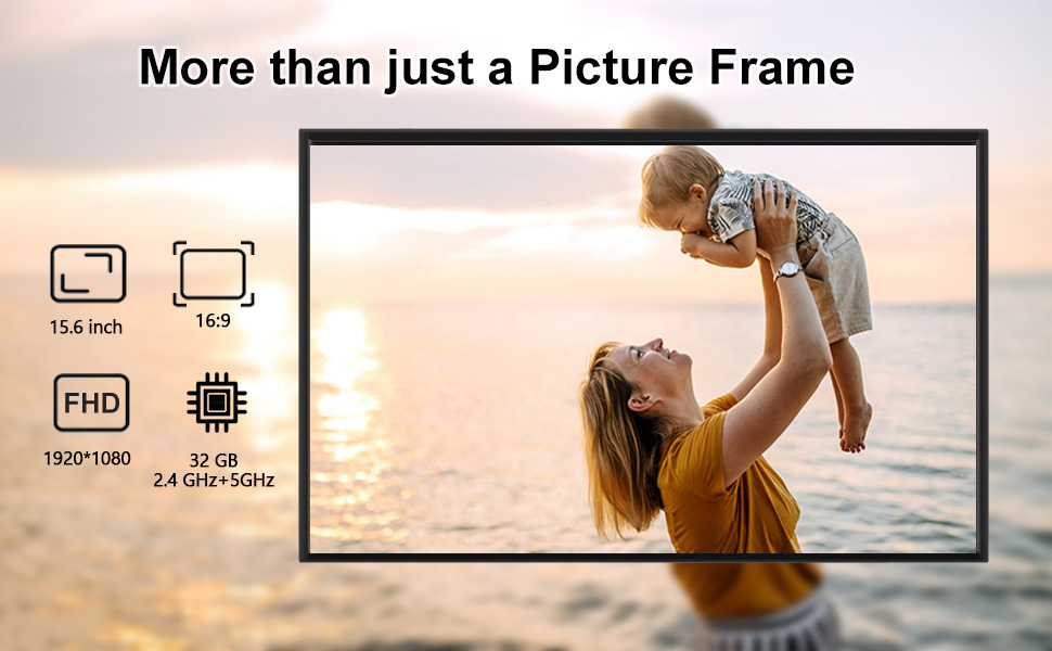 UCMDA Digital Photo Frame 15.6" Digital Picture Frame WiFi IPS